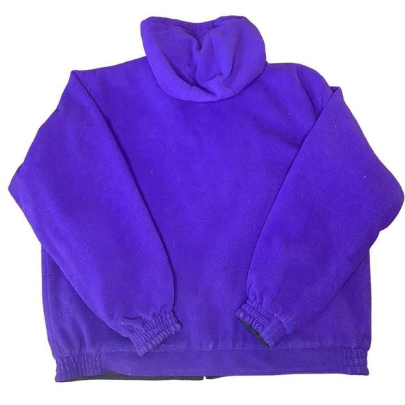 Vintage Minnesota Vikings Jacket Size XL Reversible Hooded Purple Fleece Parka - Picture 8 of 15